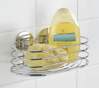 Polita pentru baie Turbo-Loc, Wenko, 23.5x13.5x10.5 cm, metal/otel, argintiu lucios
