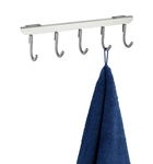 Suport pentru prosoape/haine suspendabil pe usa Asola, Wenko, 36x7-9x9 cm, inox/polipropilena, argintiu mat
