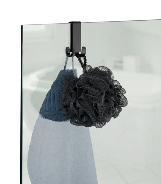 Agatatoare pentru dus Vieste, Wenko, 2x5.5x7 cm, inox, negru