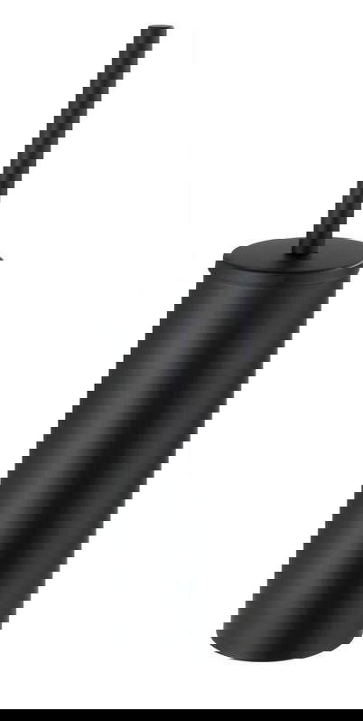 Perie pentru toaleta cu suport Orea Black, Wenko, 9x40.5 cm, inox/polipropilena, negru