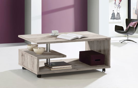 Masuta de cafea Bergen, Bedora, 105x60x45.6 cm, PAL, gri/alb