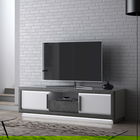 Comoda TV Brielle, Bedora, 192.7x53x56.2 cm, MDF/PAL/plastic, gri inchis/alb