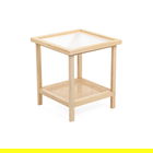 Masuta pentru cafea Sido, Homla, 45x45x50 cm, lemn/ratan, natur