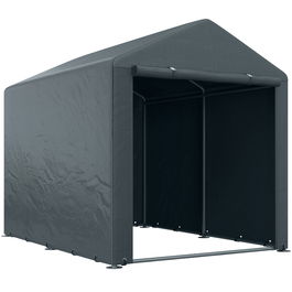 Outsunny Garaj pentru Motociclete, Bicilete sau Unelte de Exterior cu Intrare cu Fermoar, 160x218x172 cm, Gri Închis | Aosom Romania