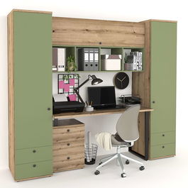 Ansamblu birou STUDIO 7, Stejar, Pesto