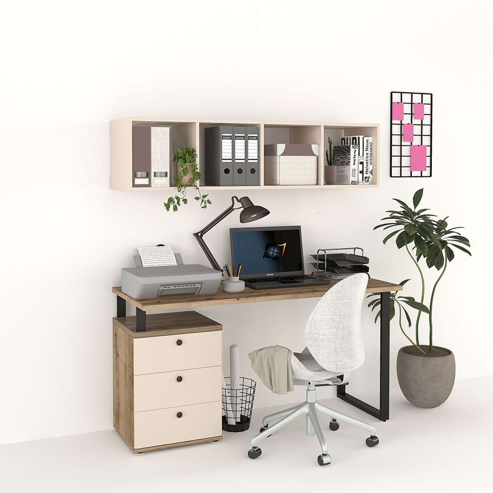 Ansamblu birou STUDIO 4, Stejar, Vizon