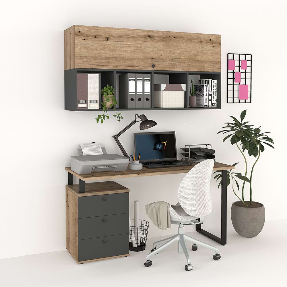 Ansamblu birou STUDIO 5, Stejar, Antracit