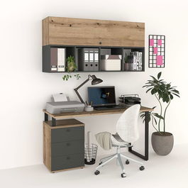 Ansamblu birou STUDIO 5, Stejar, Antracit