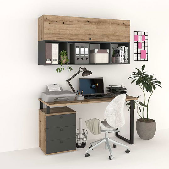 Ansamblu birou STUDIO 5, Stejar, Antracit