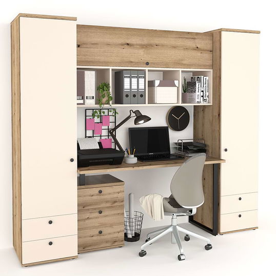 Ansamblu birou STUDIO 7, Stejar, Vizon