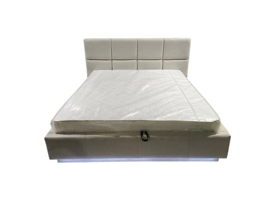 PAT TAPITAT TINA 2 CU LADA DE DEPOZITARE SI SOMIERA RABATABILA LED INCLUS 160/200CM