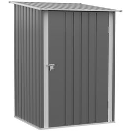 Outsunny Căsuță de Grădină din Tablă de Oțel, Magazie pentru Unelte de Exterior, 100x103x160 cm, Gri | Aosom Romania