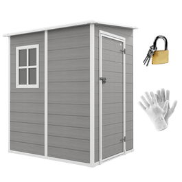Outsunny Magazie din metal pentru gradina, Gri
