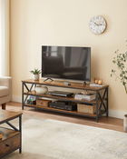 Comoda TV Farmhouse Industrial, Vasagle, 147x40x50 cm, TV pana la 65 inch, PAL/otel, maro