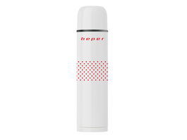 Termos Beper, 6.7x6.7x25 cm, 500 ml, inox, alb/rosu