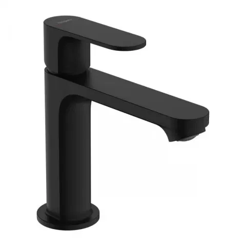 Baterie lavoar Hansgrohe Rebris S negru mat cu ventil