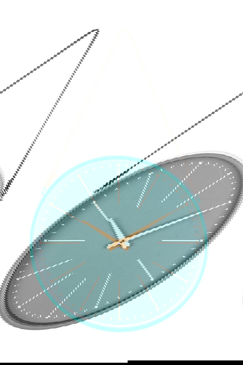 Ceas de perete Timely, Bizzotto, 40x6x66 cm, MDF/otel, turcoaz