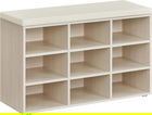 Bancheta cu pantofar Vasagle, 9 compartimente, 78.5x30.3x48 cm, max 136 kg, PAL, natural