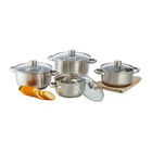 Set de gatit 8 piese Sally, Domotti, 16/18/20/22 cm, inox, argintiu