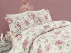 Lenjerie de pat dubla, Eponj Home, Care Pink, 4 piese, amestec bumbac, multicolor