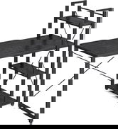 Birou cu raft cu montare stanga/dreapta, Vasagle, 120x56x120 cm, max 100 kg, PAL/ptel, negru