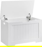Bancheta cu spatiu depozitare / cufar pentru depozitare, Vasagle, max 136 kg, PAL, alb