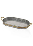 Tava pentru servire, Mia - Kitchenware, 280TMA1792, 100% GALVANIZAT / , Dimensiune: 66 x 32 x 4 cm, Gri / Auriu