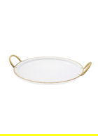 Tava pentru servire, Mia - Kitchenware, 280TMA1806, 100% GALVANIZAT / , Dimensiune: 40 x 51 x 3 cm (1 bucată), Alb/Auriu