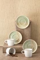 Set cesti de cafea, Noble Life, 721NBL3165, 100% PORCELAN / , Ceașcă de cafea: 90 cm (6 bucăți), Verde / Crem / Alb