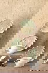 Set cesti de cafea, Noble Life, 721NBL3165, 100% PORCELAN / , Ceașcă de cafea: 90 cm (6 bucăți), Verde / Crem / Alb