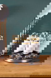 Set recipiente pentru condimente, Dynasty, 960DYN1921, 100% Oțel inoxidabil ml / , Dimensiune: 4 x 4 x 13 cm (6 bucăți), Alb