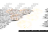 Set pentru ceai, Dynasty, 960DYN1206, PORCEMEL ȘI GmlASS / , Ceasca de ceai Gmlass : 5,8 x 4,5 x 9,5 / 165 ml (6 bucati), Crem / Gri / Portocaliu