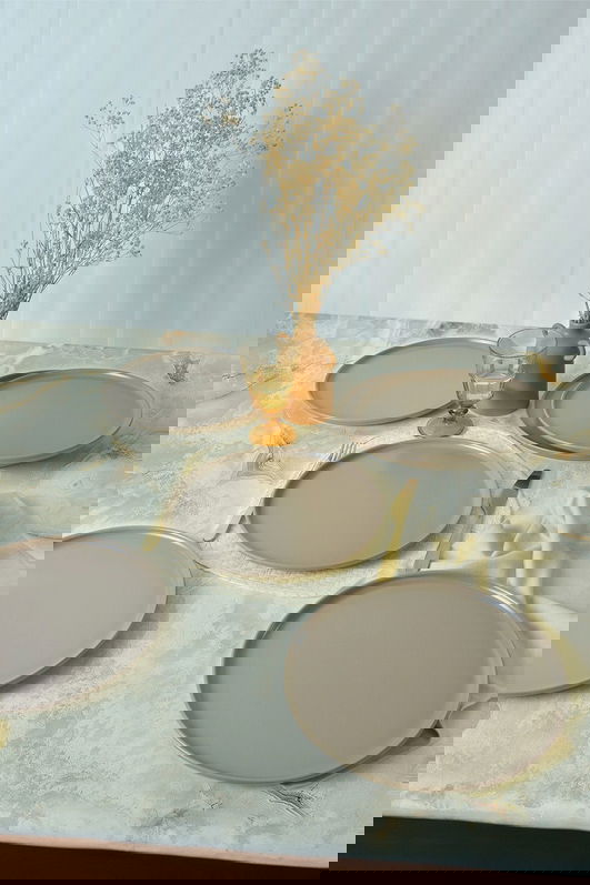 Set platouri pentru servire, Keramika, 275KRM2204, 100% CERAMICA / , Nu absoarbe apa, Taupe Mat