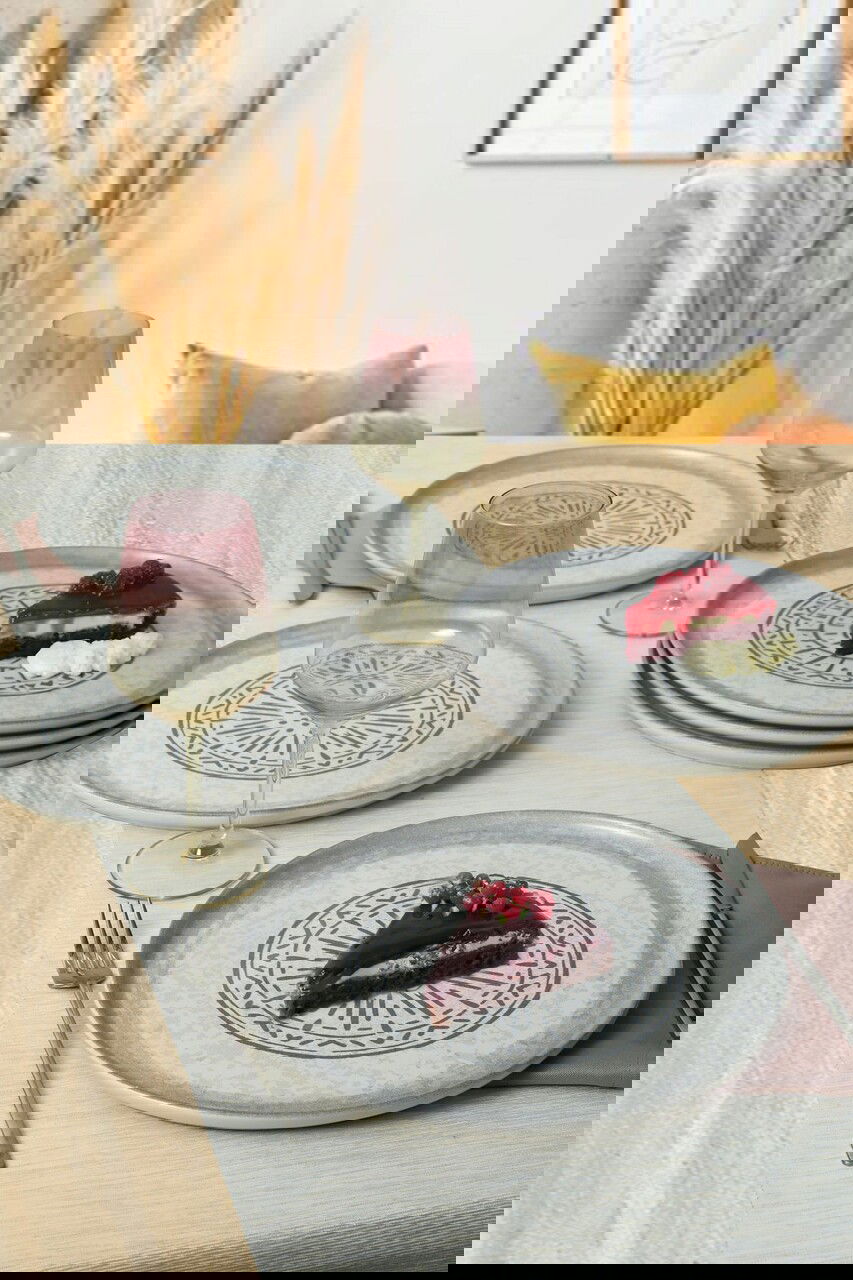 Set platouri pentru servire, Keramika, 275KRM2165, 100% CERAMICA / , Nu absoarbe apa, Alb mat