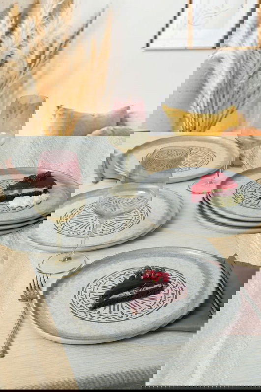 Set platouri pentru servire, Keramika, 275KRM2165, 100% CERAMICA / , Nu absoarbe apa, Alb mat