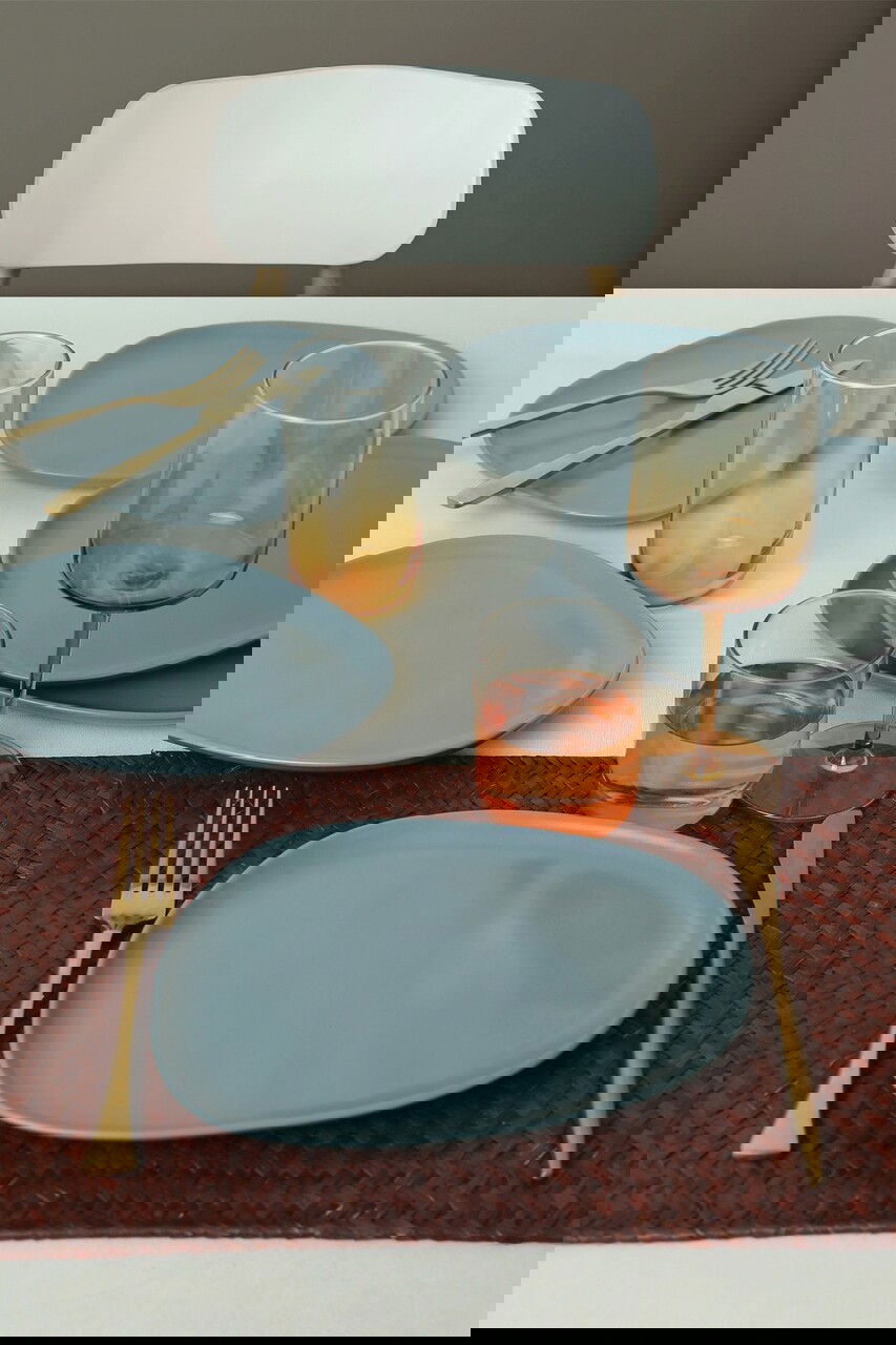Set platouri servire desert, Keramika, 275KRM2206, 100% CERAMICA / , Nu absoarbe apa, Verde Mat