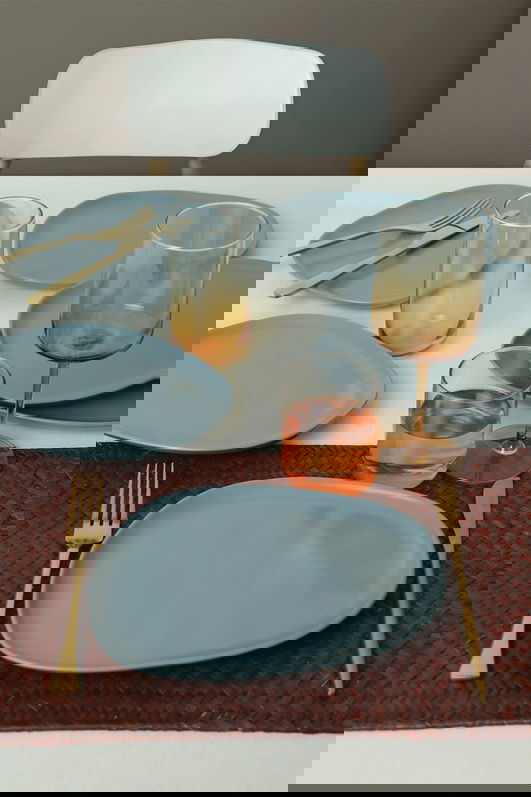 Set platouri servire desert, Keramika, 275KRM2206, 100% CERAMICA / , Nu absoarbe apa, Verde Mat