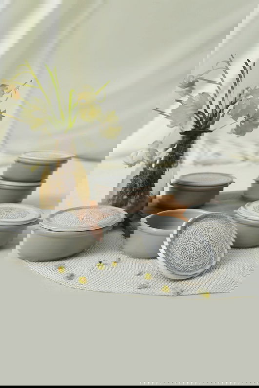 Set recipiente depozitare, Keramika, 275KRM2123, 100% CERAMICA / , Nu absoarbe apa, Alb mat