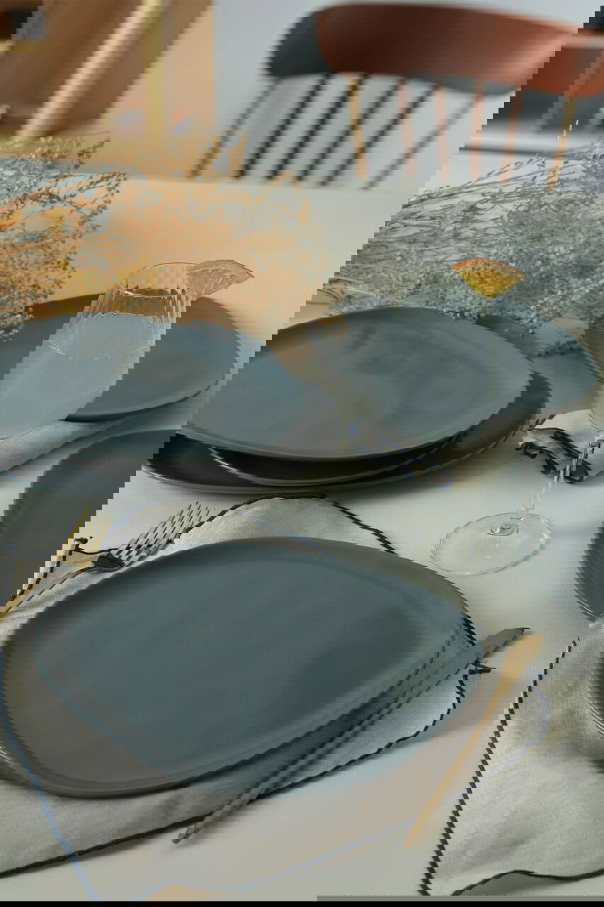 Set platouri pentru servire, Keramika, 275KRM2184, 100% CERAMICA / , Nu absoarbe apa, Verde deschis
