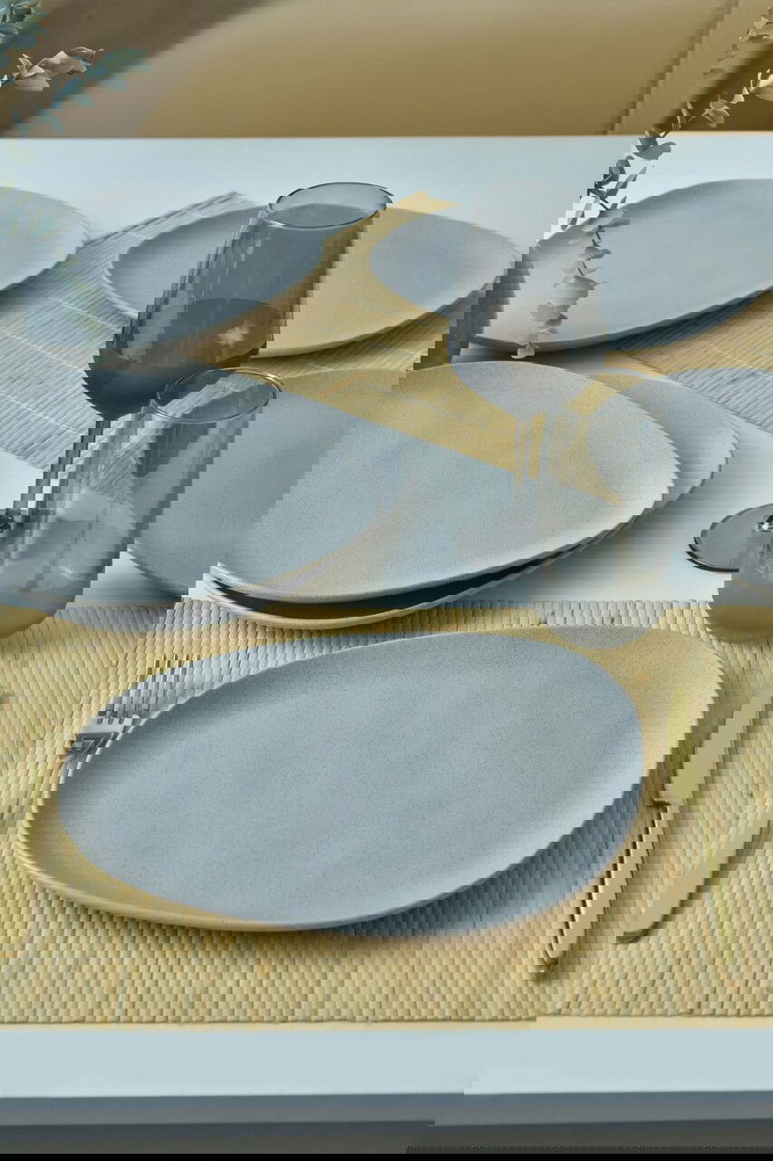 Set platouri pentru servire, Keramika, 275KRM2212, 100% CERAMICA / , Nu absoarbe apa, Gri Mat