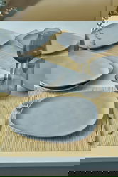 Set platouri pentru servire, Keramika, 275KRM2212, 100% CERAMICA / , Nu absoarbe apa, Gri Mat