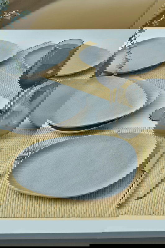 Set platouri pentru servire, Keramika, 275KRM2212, 100% CERAMICA / , Nu absoarbe apa, Gri Mat
