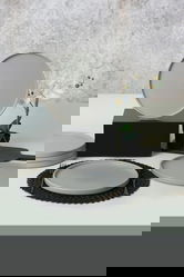 Set platouri pentru servire, Keramika, 275KRM2111, 100% CERAMICA / , Nu absoarbe apa, Gri Mat