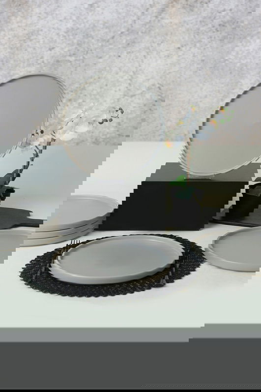 Set platouri pentru servire, Keramika, 275KRM2111, 100% CERAMICA / , Nu absoarbe apa, Gri Mat