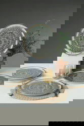 Set platouri pentru servire, Keramika, 275KRM2110, 100% CERAMICA / , Nu absoarbe apa, Crem