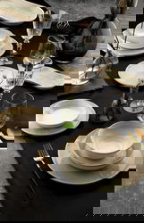 Serviciu de masa, Noble Life, 721NBL3151, 100% PORCELAN / , 24 piese, Verde / Crem