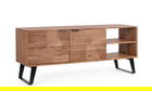 Comoda TV Isar, Bizzotto, 145x40x60 cm, lemn de salcam, detalii lucrate manual, maro
