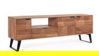 Comoda TV Isar, Bizzotto, 175x40x60 cm, lemn de salcam, detalii lucrate manual, maro