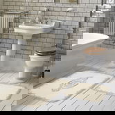 Set covorase de baie 2 piese, Alanur Home, Selonya D, Poliester, Crem