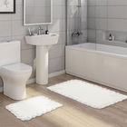 Set covorase de baie 2 piese, Alanur Home, Viyana, Poliester, Crem